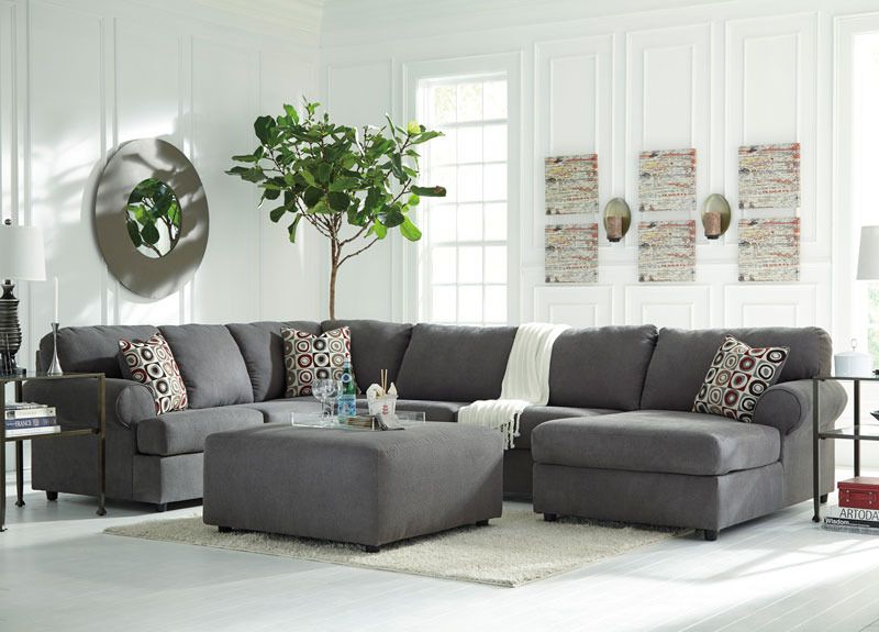 VERONA New Large Modern Gray Microfiber Living Room Sofa Couch