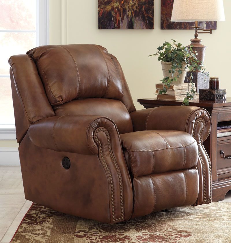 COLUMBUS-Genuine Brown Leather Recliner Sofa Couch Loveseat Set Living