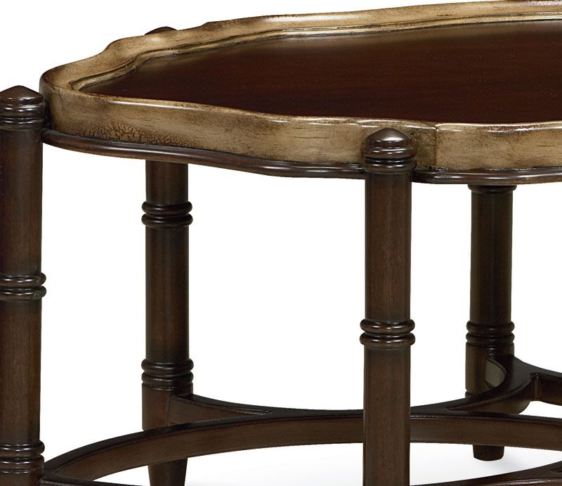 MAJESTIC EUROPEAN TRADITIONAL OVAL COCKTAIL COFFEE TABLE LIVING ROOM