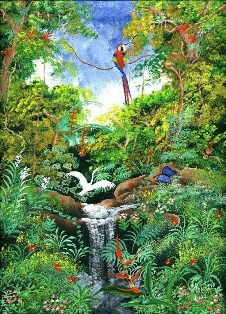 Tropical waterfall . Tropical waterfall .