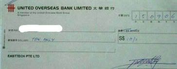 My first cheque...