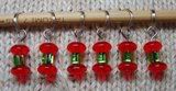 Red and Green Christmas stitch markers