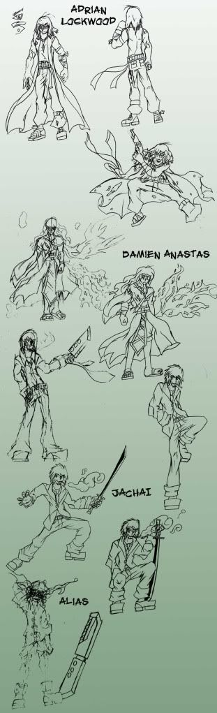 Early comic character concepts. Early comic character concepts.