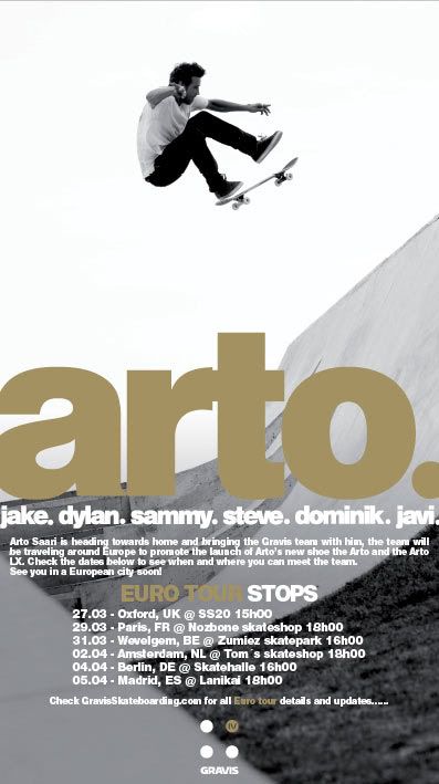 Gravis Footwear European Tour 2010 flyer