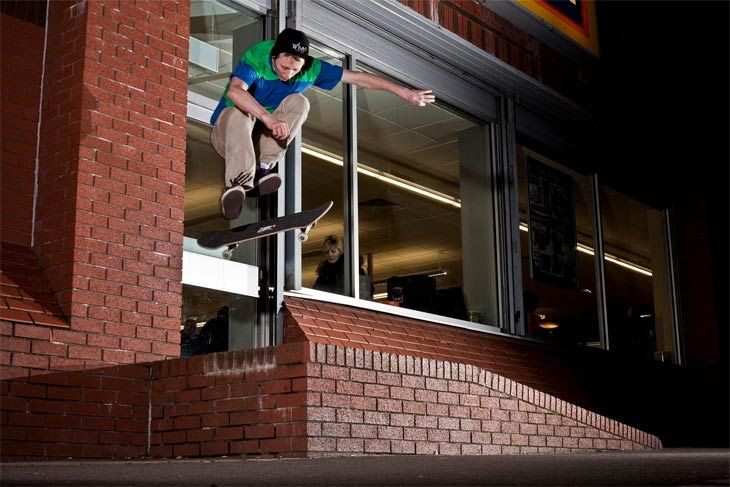 Owen Hopkins - Inward Heelflip, Bedminster. Photograph Nathan Rutherford