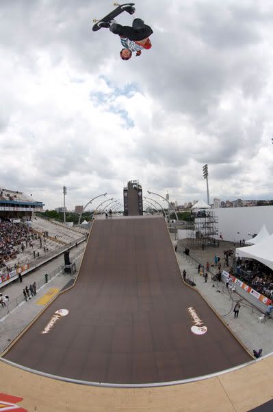 Pedro Barros flying high on the Mega Ramp