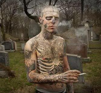 homem zumbi tatuagem bizarra 3 homem zumbi tatuagem bizarra 3