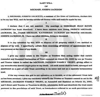 imagem testamento michael jackson imagem testamento michael jackson