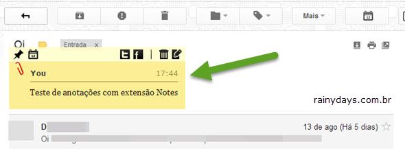 Adicionar Notas em Email do Gmail 6