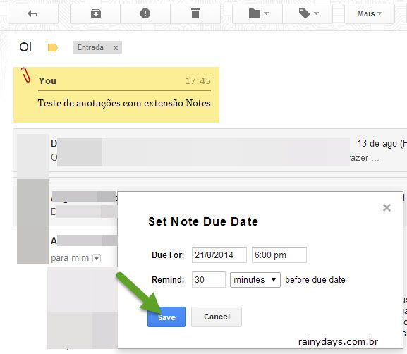 Adicionar Notas em Email do Gmail 7