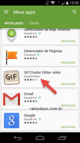 apagar apps do android play store