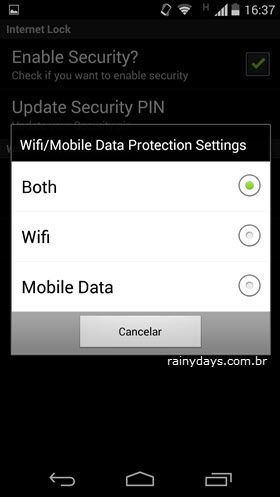 Bloquear Rede de Dados e WiFi com Senha Android 3