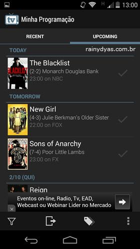 Gerenciar Séries de TV no Android 10
