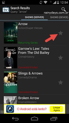 Gerenciar Séries de TV no Android 5