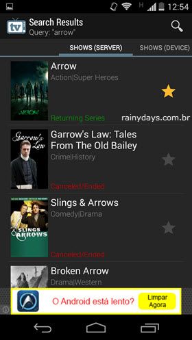 Gerenciar Séries de TV no Android 6