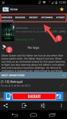 Gerenciar Séries de TV no Android 7