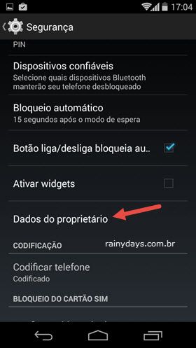 Informações de Contato na Tela de Bloqueio do Android 2