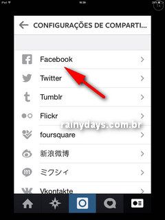 Parar de Mostrar Curtidas do Instragam no Facebook iOS 3