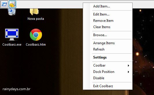 Adicionar Barras de Ferramentas no Windows 3