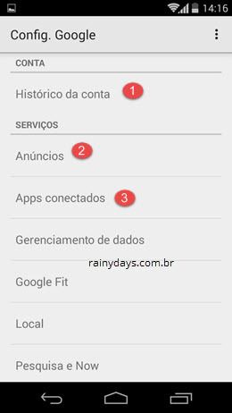 app Configurações do Google App Configurações do Google para Android 2