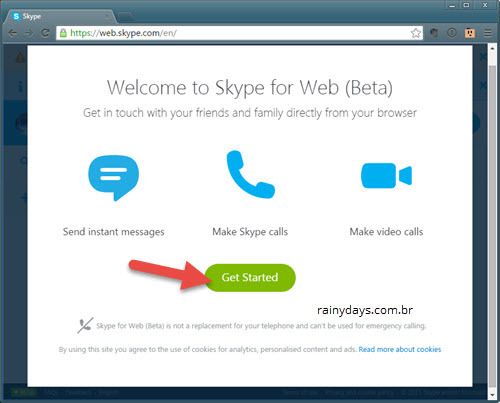 Usar Skype no Navegador 1