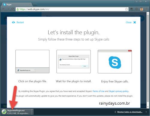Usar Skype no Navegador 7