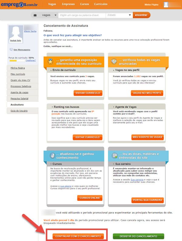 Como cancelar a conta do Empregos com.br Como cancelar conta do Empregos.com.br