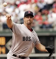 Boston Red Sox  starting pitcher Tim Wakefield works against the Philadelphia Phillies during an interleague baseball game Sunday, May 23, 2010, in Philadelphia. Wakefield pitched eight shutout innings for his first victory in nearly a year - AP Photo