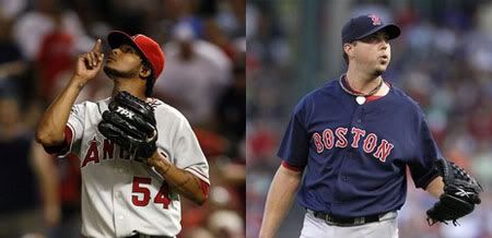 Ervin Santana (L), Josh Beckett (R) Ervin Santana (L), Josh Beckett (R)