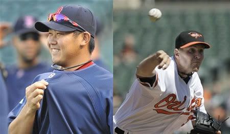 Daisuke Matsuzaka (L), Brad Bergesen (R) - AP Photos