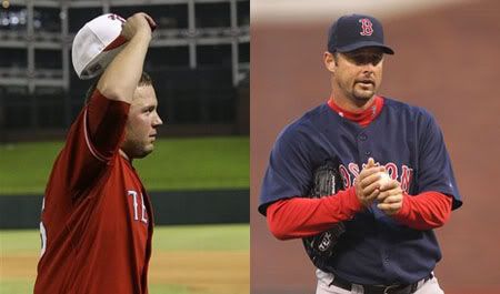 Tommy Hunter (L), Tim Wakefield (R)