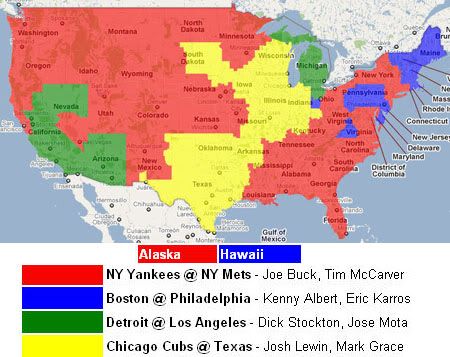MLB on FOX Distribution map 5/22