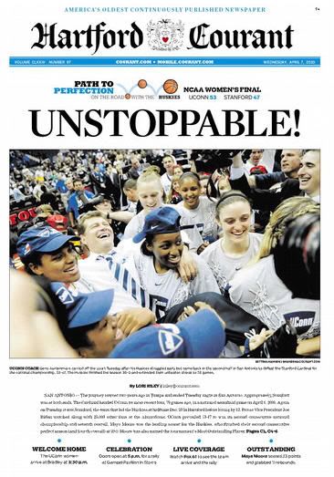 Hartford Courant Front Page - 4/7