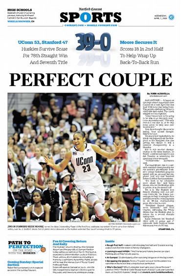 Hartford Courant Sports Page - 4/7