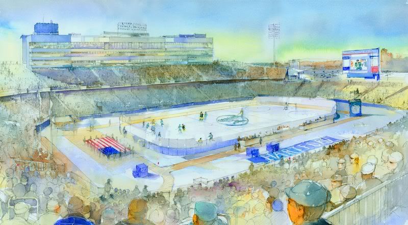Artist rendering of hockey at Rentschler Field - Photo from Whaler Nation