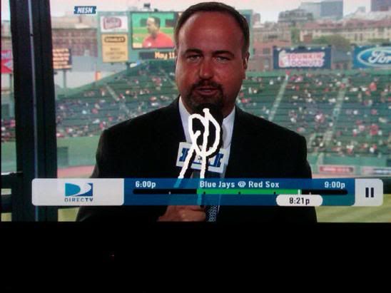 Don Orsillo with a penis drawn on him by Jerry Remy