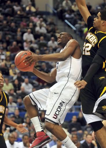 Kemba Walker became the eighth player in UConn history to have a triple-double, with 24 points, 13 rebounds and 10 assists Friday night against Chase Plummer and UMBC. 