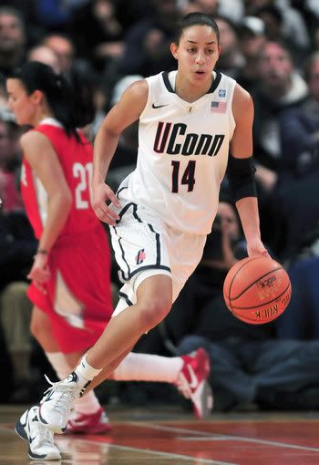 Bria Hartley got the fastbreak started for the Huskies, dishing out five assists during the 2010 Maggie Dixon Classic at Madison Square Garden Sunday afternoon. Hartley also scored 13 points in an 81-50 victory as UConn tied the Division I record set by John Wooden's UCLA men in 1974 with its 88th consecutive victory. 