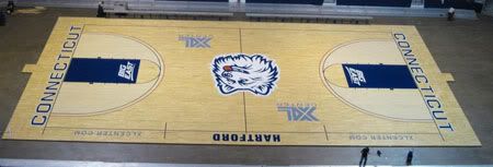 New UConn basketball court at XL Center