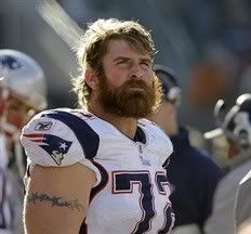 This Nov. 7, 2010, file photo shows New England Patriots offensive tackle Matt Light watching from the bench during an NFL football game against the Cleveland Browns, in Cleveland. 