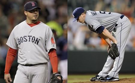 Josh Beckett (L), Jeremy Hellickson (R)