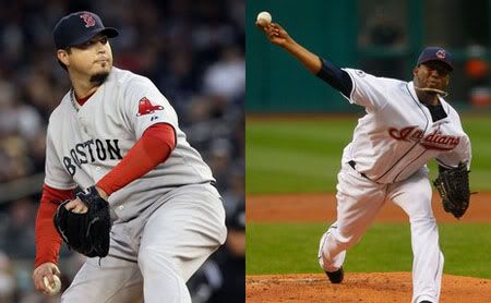 Josh Beckett (L), Fausto Carmona (R)