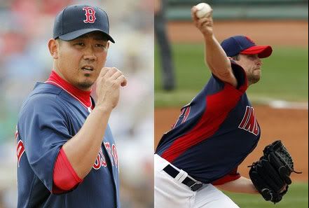 Daisuke Matsuzaka (L), Mitch Talbot (R)