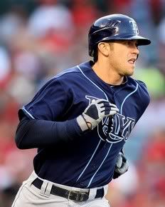 Evan Longoria #3 of the Tampa Bay Rays plays in the game against the Los Angeles Angels of Anaheim at Angel Stadium on May 12, 2010 in Anaheim, California.