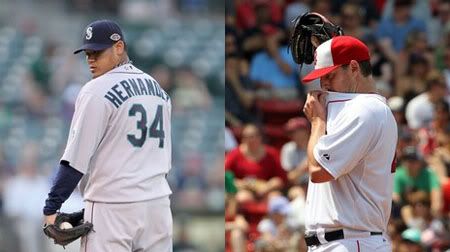 Felix Hernandez (L), John Lackey (R)