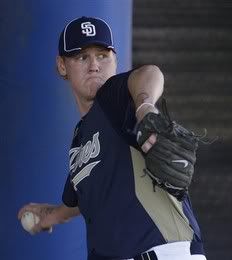 San Diego Padres pitcher Mat Latos throws during baseball spring training Monday, Feb. 14, 2011, in Peoria, Ariz.