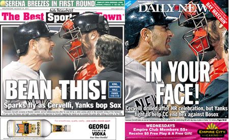 New York Post and NY Daily News sports covers for August 31,2011