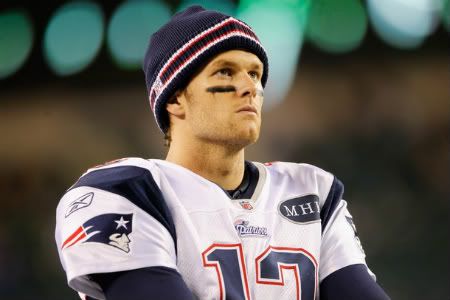 Tom Brady #12 of the New England Patriots looks on from the bench late in the fourth quarter against Philadelphia Eagles at Lincoln Financial Field on November 27, 2011 in Philadelphia, Pennsylvania.