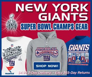 NY Giants Super Bowl XLVI Championship Merchandise