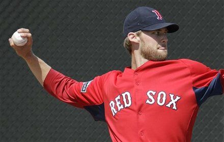 Boston Red Sox pitcher Daniel Bard throws on the side during a practice at the team's spring training baseball camp in Fort Myers, Fla., Sunday, April 1, 2012. Manager Bobby Valentine announced that Bard would be in the starting rotation when they start the season.